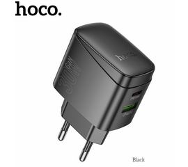  Сетевой Адаптер HOCO CS61A Bright PD30W+QC3.0 charger(EU) Black 