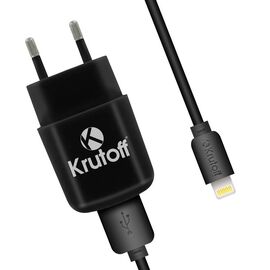  СЗУ Krutoff CH-02L 1xUSB, 2.1A + кабель Lightning (black) 