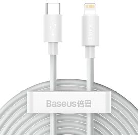  Кабель Baseus Simple Wisdom Data Cable Kit Type-C to iP PD 20W (2PCS/Set）1.5m White 