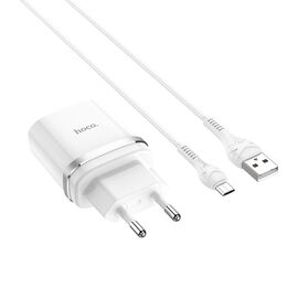  СЗУ HOCO C12Q Smart QC3.0 + Micro (белый) 