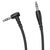  Кабель AUX, Jack 3,5mm(m) - Jack 3,5mm(m) Borofone BL10, 1.0м, круглый, силикон, боковой, цвет: чёрный (1/40/400) 