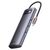  USB HUB разветвитель BASEUS Metal Gleam Series 8 в 1 Type-C (m) - 2xUSB3.0 + Type-C PD + 2xHDMI + RJ45 + SD/TF, серый 