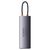  USB HUB разветвитель BASEUS Metal Gleam Series 8 в 1 Type-C (m) - 2xUSB3.0 + Type-C PD + 2xHDMI + RJ45 + SD/TF, серый 