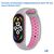  Ремешок силиконовый перфорированный Great Case Sport NK для Xiaomi Mi Band 5/6/7, 250мм, на кнопке, серый+розовый (8) 