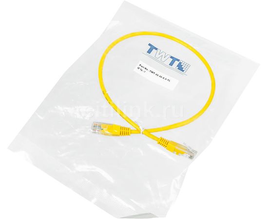  Патч-корд медный Lanmaster UTP TWT-45-45-0.5-YL желтый вилка RJ-45-вилка RJ-45 кат.5е 0.5м ПВХ (1шт) 
