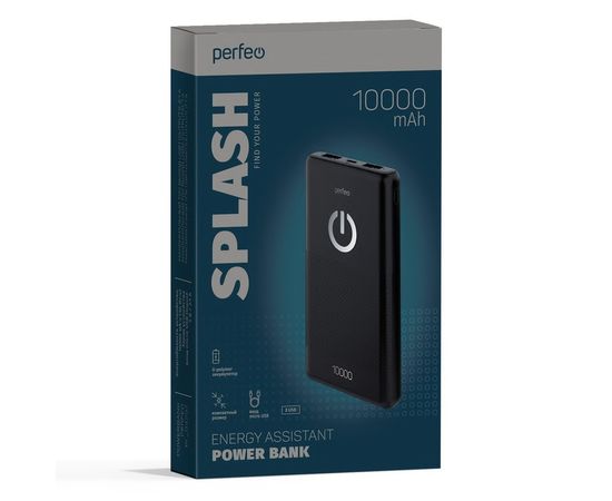  Внешний аккумулятор Perfeo PF-B4296 10000 mAh (чёрный) 