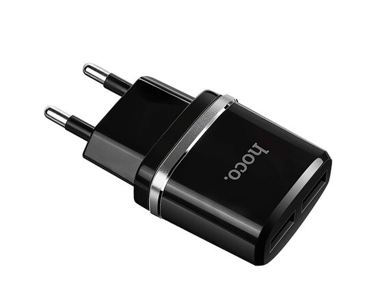  Адаптер Сетевой Hoco C12 2USB/5V/2.4A (black) 