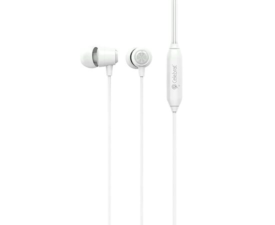  Проводные наушники с микрофоном внутриканальные Celebrat G4, 3.5 Jack (white) 