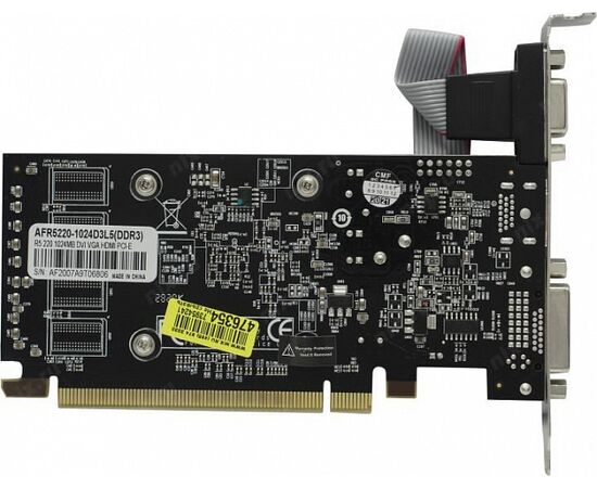  Видеокарта AFOX AFR5220-1024D3L5 Radeon R5 220 1GB DDR3 64Bit DVI HDMI VGA LP Single Fan 
