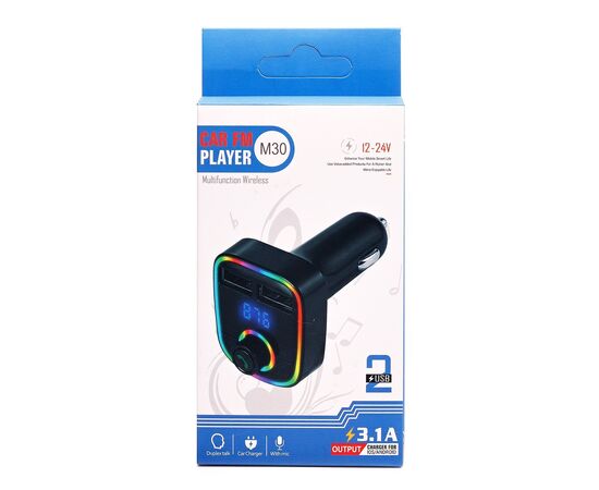  Автомобильный FM-трансмиттер - M30 2USB (black) (212238) 