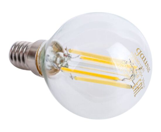  Лампа Gauss Filament (105801211) филам. 11Вт цок. E14 шар 220B 4100K св.свеч.бел.нейт. (упак. 10шт) 