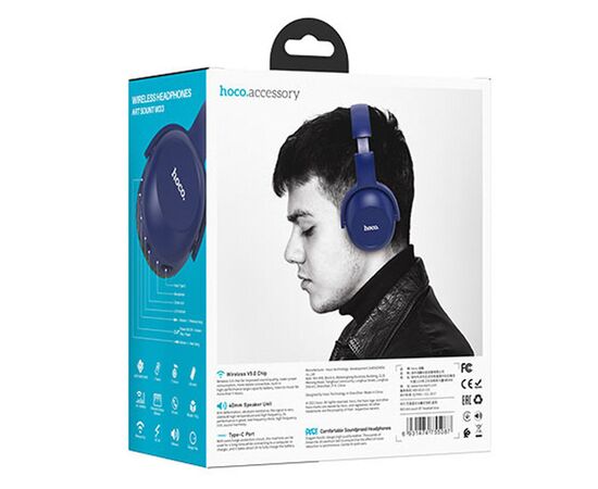  Bluetooth-наушники полноразмерные Hoco W33 Art (blue) (207619) 