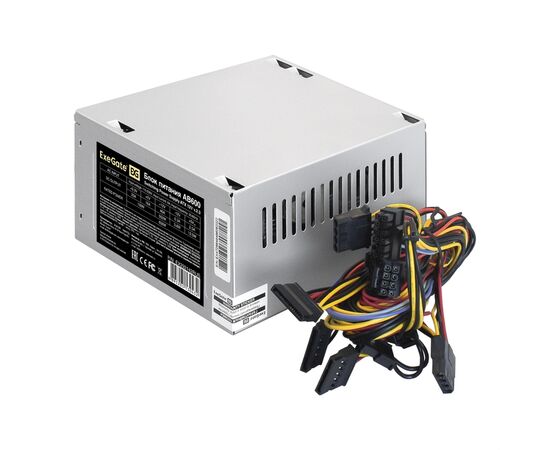  Блок питания ExeGate AB600 EX292142RUS 600W (ATX, 8cm fan, 24pin, 4+4pin, 3xSATA, 2xIDE, FDD) 