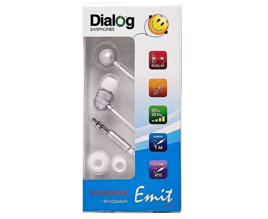  Проводные наушники внутриканальные Dialog EP-F55 Jack 3,5 (silver) (77074) 