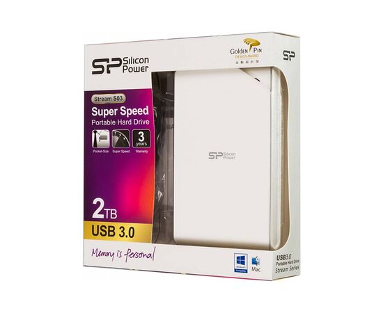  Внешний HDD Silicon Power Stream S03 SP020TBPHDS03S3W 2.0Tb белый 