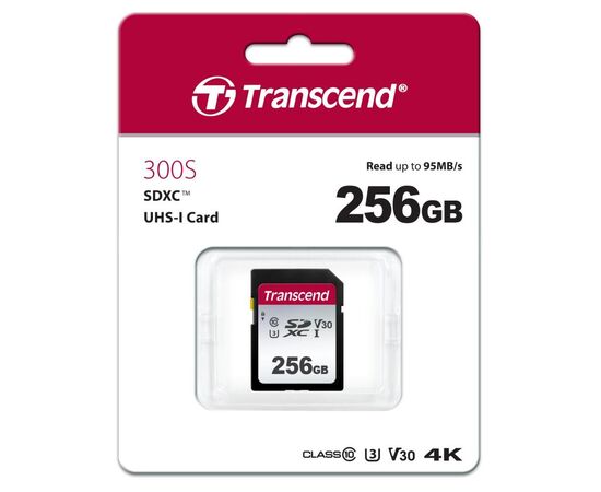  Карта памяти Transcend TS256GSDC300S SDXC 300S, 256GB UHS-I Class U3 V30 