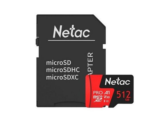  Карта памяти Netac P500 Extreme Pro (NT02P500PRO-512G-R) 512GB MicroSD retail version w/SD adapter 