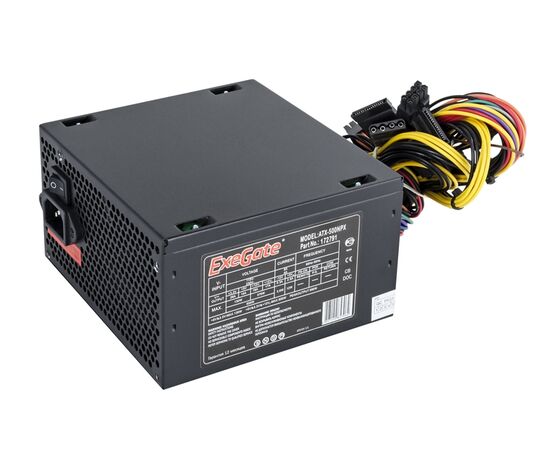  Блок питания Exegate EX224734RUS 500NPX, ATX, black,12cm fan, 24+4pin, 6/8pin PCI-E, 3xSATA, 2xIDE, 1xFDD 