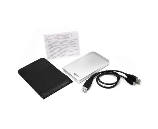  Карман для HDD 2.5" Gembird EE2-U2S-41-S, серебро, USB 2.0, SATA, металл 