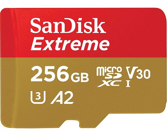  Карта памяти SanDisk (SDSQXAV-256G-GN6MN) 256GB microSDXC Class 10 UHS-I A2 C10 V30 U3 Extreme 190MB/s 
