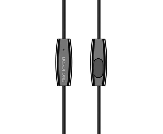  Наушники внутриканальные Borofone BM31 Original , микрофон, кнопка ответа, регулятор громкости, кабель 1.2м, цвет: чёрный (1/76/304) 