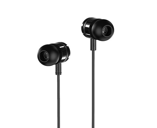  Наушники внутриканальные Borofone BM31 Original , микрофон, кнопка ответа, регулятор громкости, кабель 1.2м, цвет: чёрный (1/76/304) 