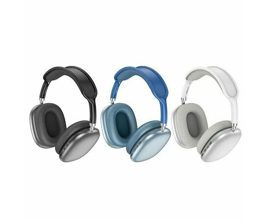  Наушники полноразмерные Borofone BO22 Elegant, беспроводные, bluetooth 5.3, AUX, цвет: синий (1/36) 