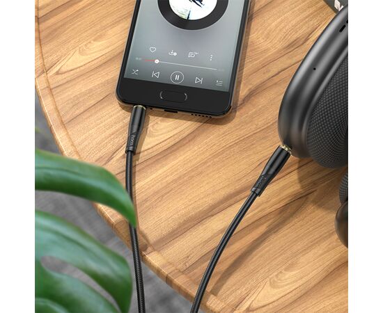  Аудиокабель HOCO UPA25 AUX Jack 3.5 (m) - Jack 3,5 (m), 1 м, черный 
