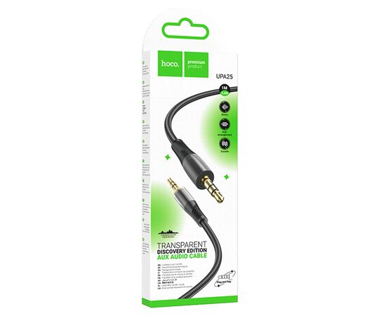  Аудиокабель HOCO UPA25 AUX Jack 3.5 (m) - Jack 3,5 (m), 1 м, черный 