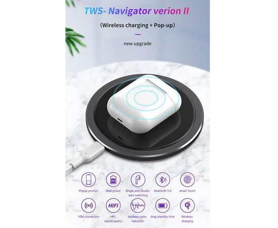  Беспроводные наушники TWS TOTU EAUB-024, Bluetooth, белый 