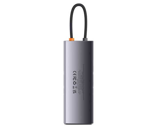  USB HUB разветвитель BASEUS Metal Gleam Series 8 в 1 Type-C (m) - 2xUSB3.0 + Type-C PD + 2xHDMI + RJ45 + SD/TF, серый 