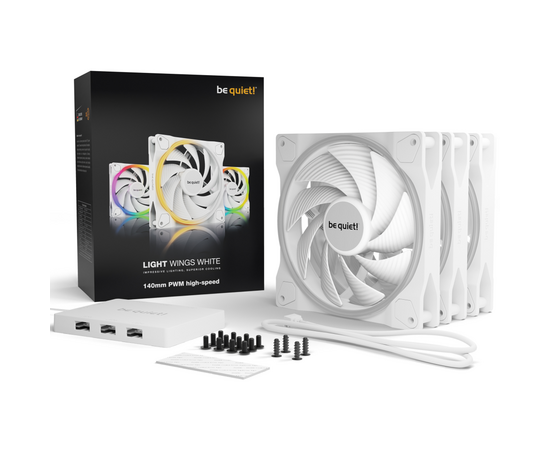  Комплект вентиляторов be quiet! Light Wings BL103 White 140mm PWM high-speed Triple-Pack 