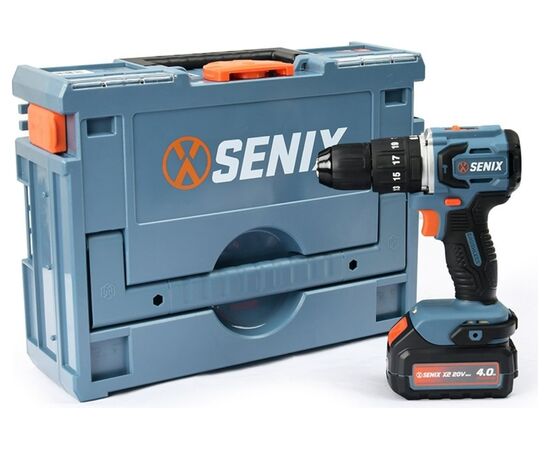  Дрель-шуруповерт SENIX X2 PDHX2-M2-EU SET 20В, 60 Нм, 2х4Ач, ЗУ, кейс 