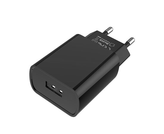  Блок питания сетевой 1 USB Borofone, BA20A, Sharp, 2100mA, пластик, кабель Type-C, цвет: чёрный (1/48/192) 