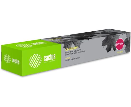  Тонер Картридж Cactus CS-EXV34Y желтый (19000стр.) для Canon IR Advance C2030L, C2030i, C2020L, C2020i, C2025i 