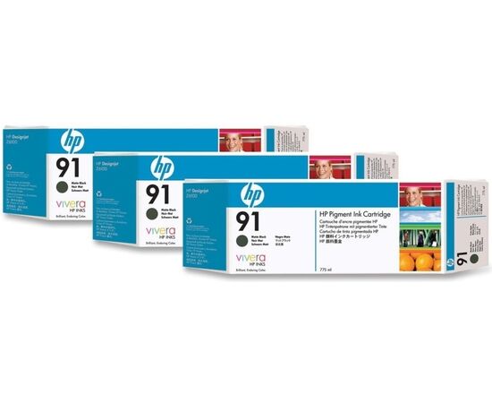  Картридж струйный HP 91 C9480A черный матовый (упаковка из 3 шт C9464A) для DJ Z6100 