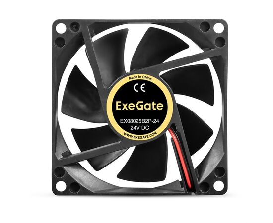  Вентилятор ExeGate EX08025B2P-24 EX295207RUS (80x80x25 мм, 2-Ball (двойной шарикоподшипник), 2pin, 2850RPM, 28.5dBA) 