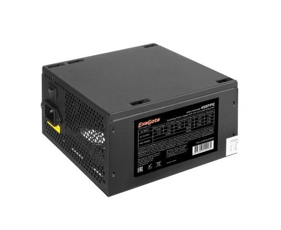  Блок питания ExeGate EX260640RUS-PC 450W 450PPE, ATX, PC, black, APFC, 12cm, 24p+(4+4)p, PCI-E, 3xIDE, 5xSATA, FDD + кабель 220V 