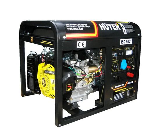  Электрогенератор DY6500LXW,с функцией сварки, с колёсами Huter 