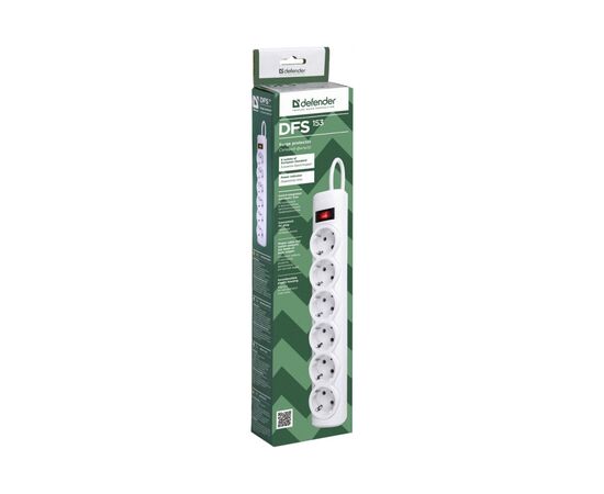  Сетевой фильтр Defender DFS 153 (99490) 3m (6 роз) white 