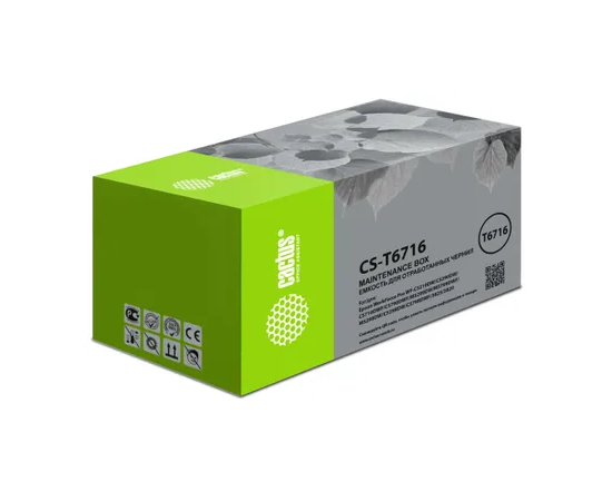  Бункер Cactus CS-T6716 (T6716 емкость для отработанных чернил) для Epson WorkForce Pro WF-C5210DW/C5290DW/C5710DWF/C5790DWF 