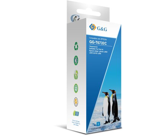  Чернила G&G GG-T6732C голубой100мл для Epson L800, L805, L810, L850 