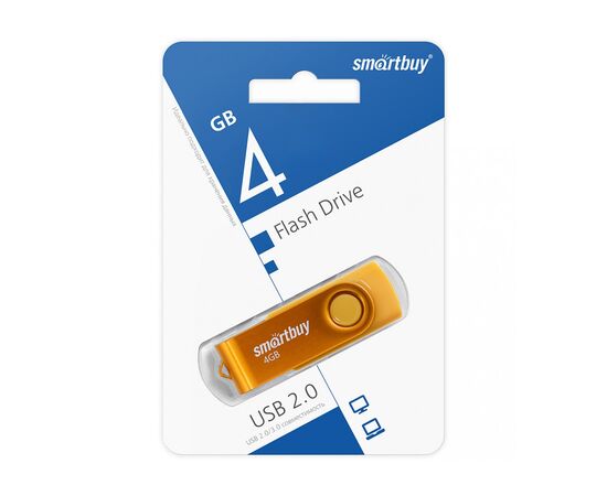  Флэш накопитель USB 4 Гб Smart Buy Twist (yellow) (220876) 