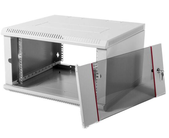  Шкаф коммутационный ЦМО ШРН-Э-9.350 серый 9U 600x350мм пер.дв.стекл несъемн.бок.пан. 