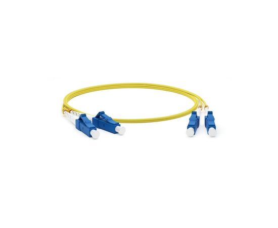  Hyperline FC-D2-9-LC/­UR-SC/­UR-H-3M-LSZH-YL Патч-корд волоконно-оптический (шнур) SM 9/­125 (OS2), LC/­UPC-SC/­UPC, duplex, LSZH, 3 м 