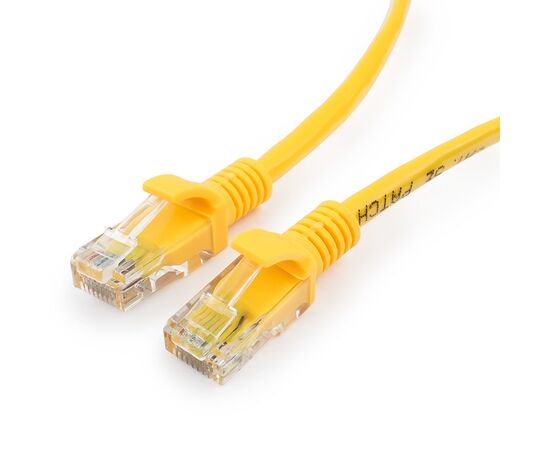  Патч-корд UTP5e, 5 м, литой, многожильный, биметалл CCA, 26AWG, PVC, желтый CABLEXPERT PP12-5M/Y 