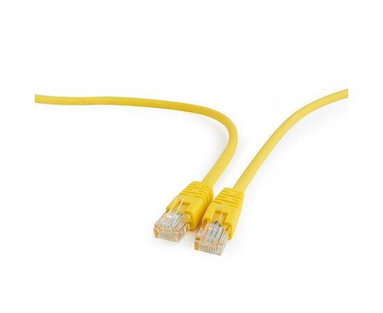  Патч-корд UTP5e, 5 м, литой, многожильный, биметалл CCA, 26AWG, PVC, желтый CABLEXPERT PP12-5M/Y 