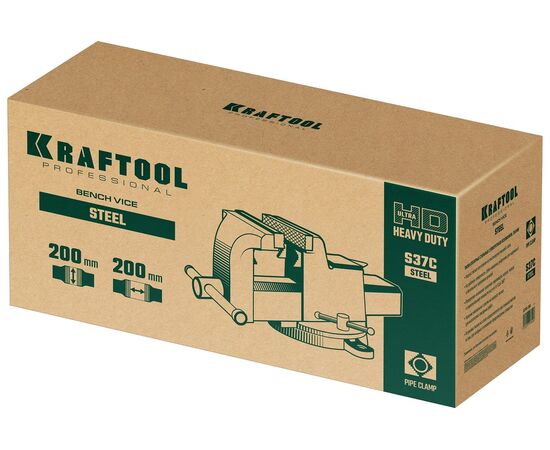  Тиски слесарные KRAFTOOL Steel 32701-200 стальные 200 мм 