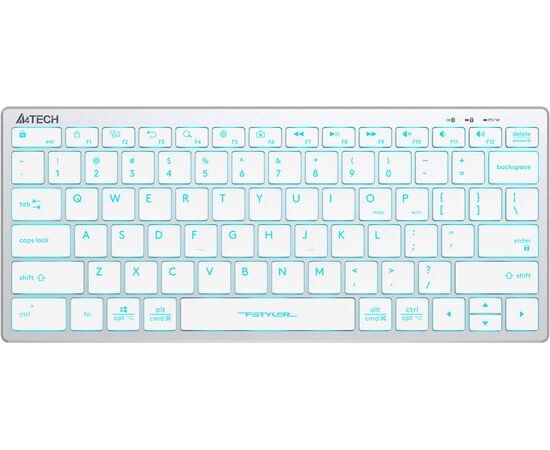  Клавиатура A4Tech Fstyler FX61 белый USB slim LED (FX61 White) 
