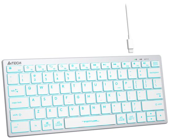  Клавиатура A4Tech Fstyler FX61 белый USB slim LED (FX61 White) 